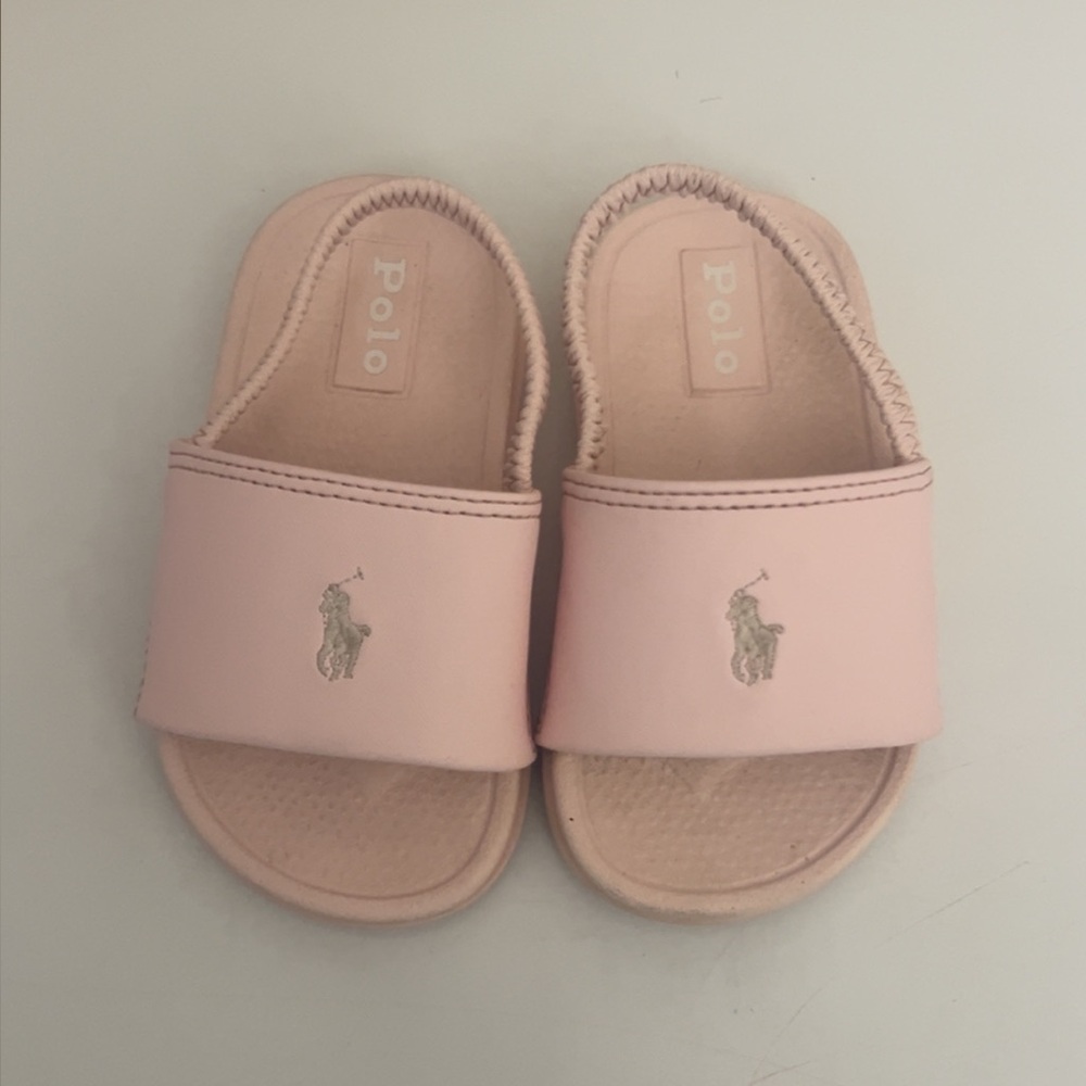Polo by Ralph Lauren Kids Light Pink Slide Sandals